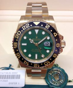 Alternative view of rolex replica GMT master II oro green dial ceramica orologio replica