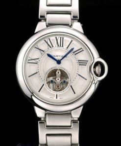 Alternative view of Cartier replica ballon bleu acciaio tourbillon white dial orologio imitazione perfetta