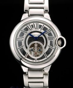 Alternative view of Cartier replica ballon bleu acciaio tourbillon black dial orologio imitazione perfetta