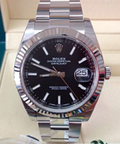 Alternative view of Rolex replica Datejust 41mm 126334 Black Dial oyster steel 3235 clone movement