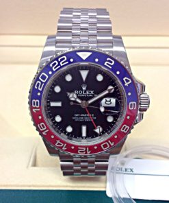 Alternative view of Rolex replica GMT Master II 126710BLRO Pepsi 3285 clone movement