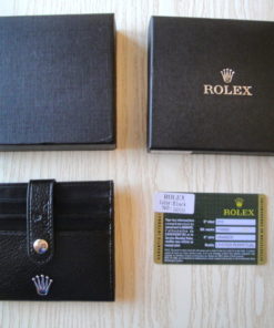 Alternative view of Rolex replica porta credit card in vera pelle con corona e logo rolex
